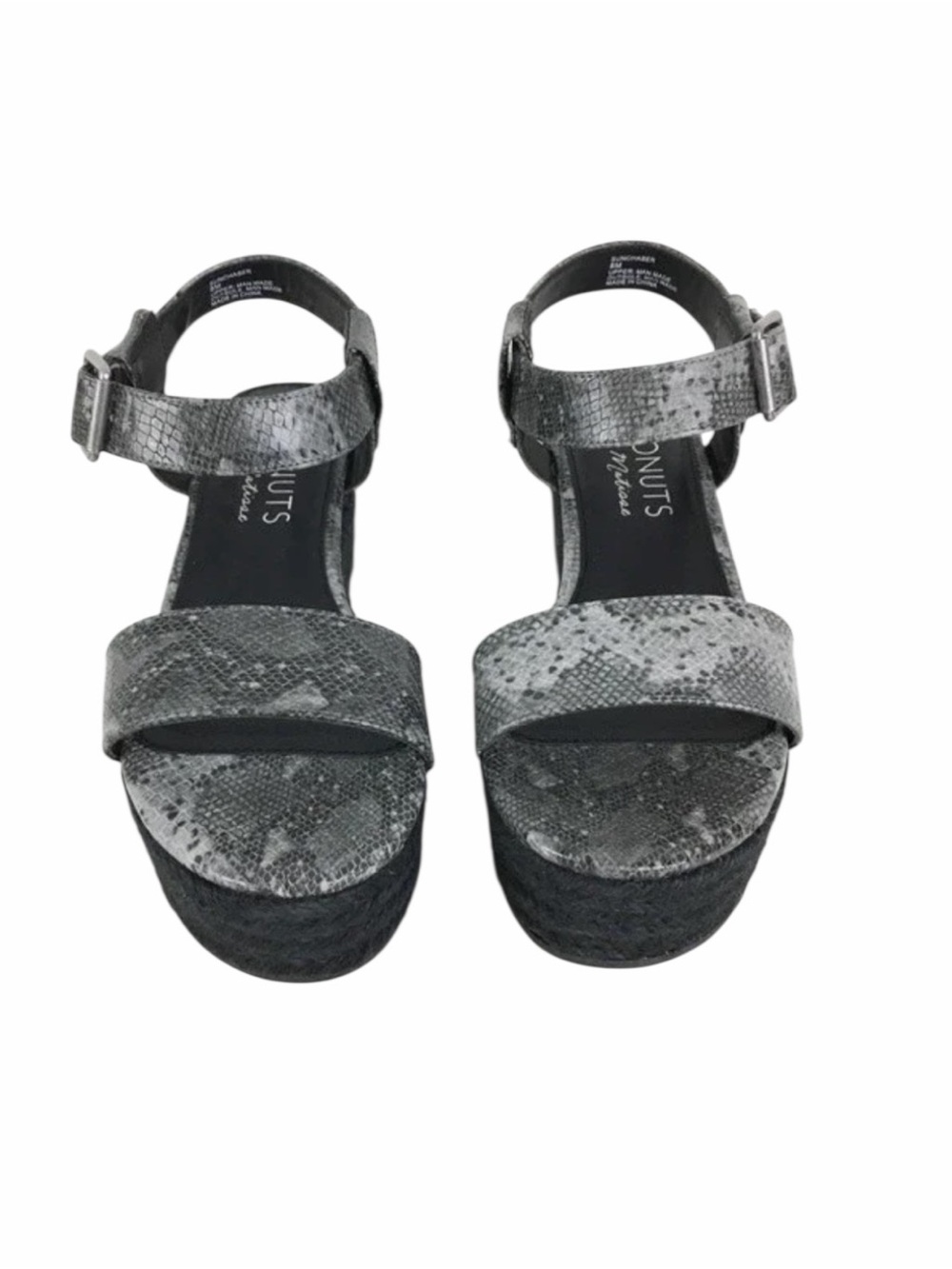 Coconuts by Matisse Gray Snake Print Wedge Sandals